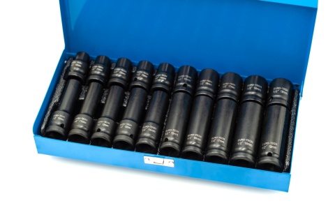 Nasadki udarowe 20 szt. 1/2" 10-19 mm krótkie i długie